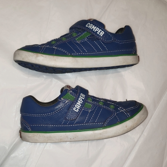 Camper KIDS Pursuit Leather Sneakers 1 Touch Strap Fastening BLUE 29 BOYS - Picture 6 of 13